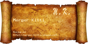 Merger Kitti névjegykártya